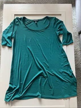 Eileen Fisher Emerald Green Scoop Neck Tunic